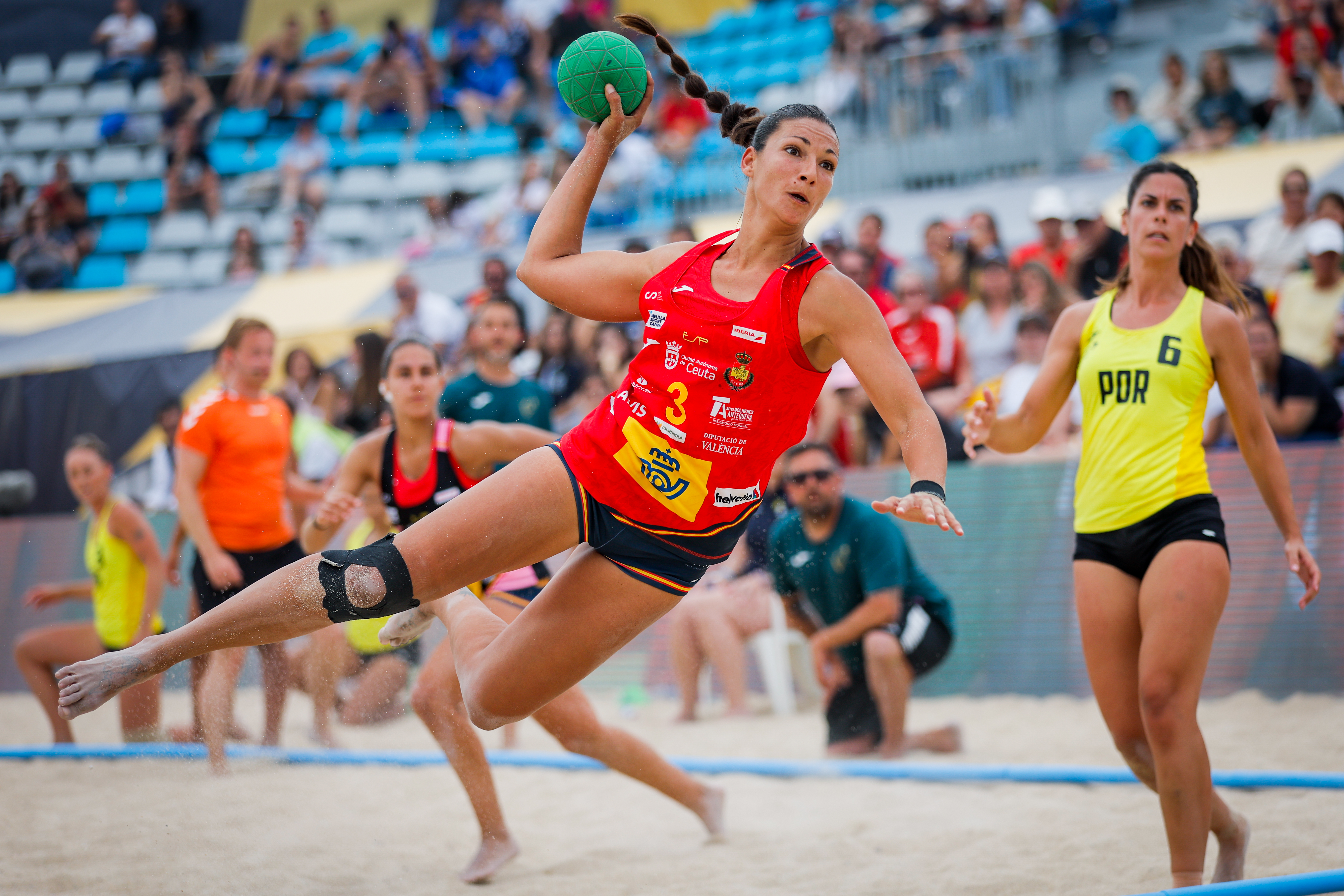 European stars showcasing beach handball at Paris 2024